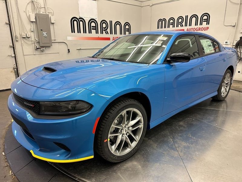 2023 Dodge Charger Gt Awd in a B5 Blue exterior color and Blackinterior. Marina Auto Group (855) 564-8688 marinaautogroup.com 