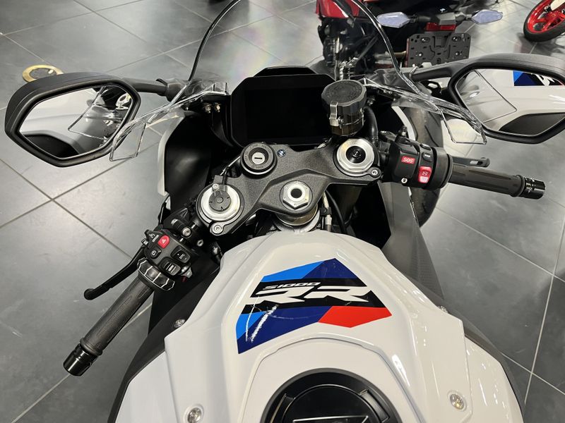 2024 BMW S 1000 RR in a LIGHT WHITE / M MOTORSPORT exterior color. Cross Country Cycle 201-288-0900 crosscountrycycle.net 