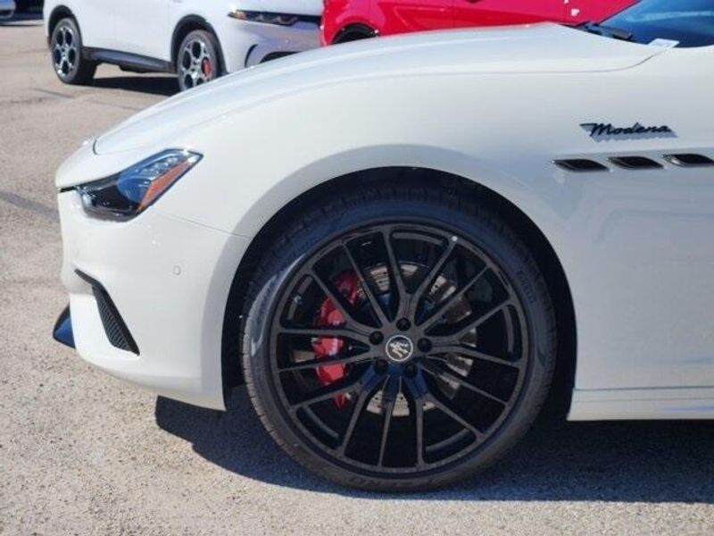 2024 Maserati Ghibli Modena in a White exterior color and Black/Redinterior. Northside Imports Houston 281-475-4549 northsideimportshouston.com 