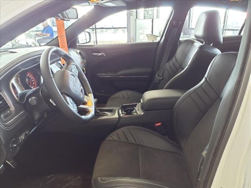 2023 Dodge Charger SRT Hellcat Widebody in a White Knuckle Clear Coat exterior color and Blackinterior. Perris Valley Auto Center 951-657-6100 perrisvalleyautocenter.com 