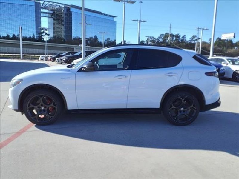 2024 Alfa Romeo Stelvio Veloce in a Alfa White exterior color and Blackinterior. Northside Imports Houston 281-475-4549 northsideimportshouston.com 