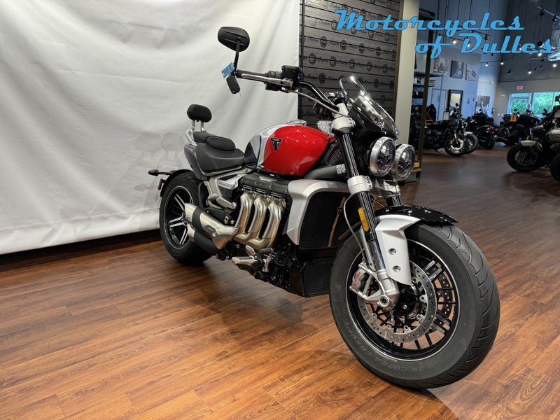 2023 Triumph Rocket 3 GT Chrome  in a Chrome/Diablo Red exterior color. Motorcycles of Dulles 571.934.4450 motorcyclesofdulles.com 