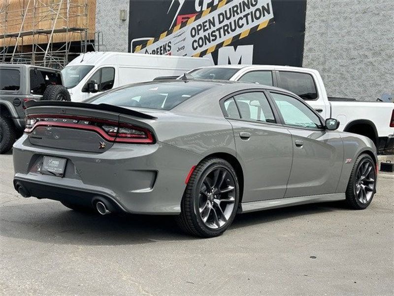 2023 Dodge Charger Scat Pack in a Destroyer Gray exterior color and Blackinterior. McPeek