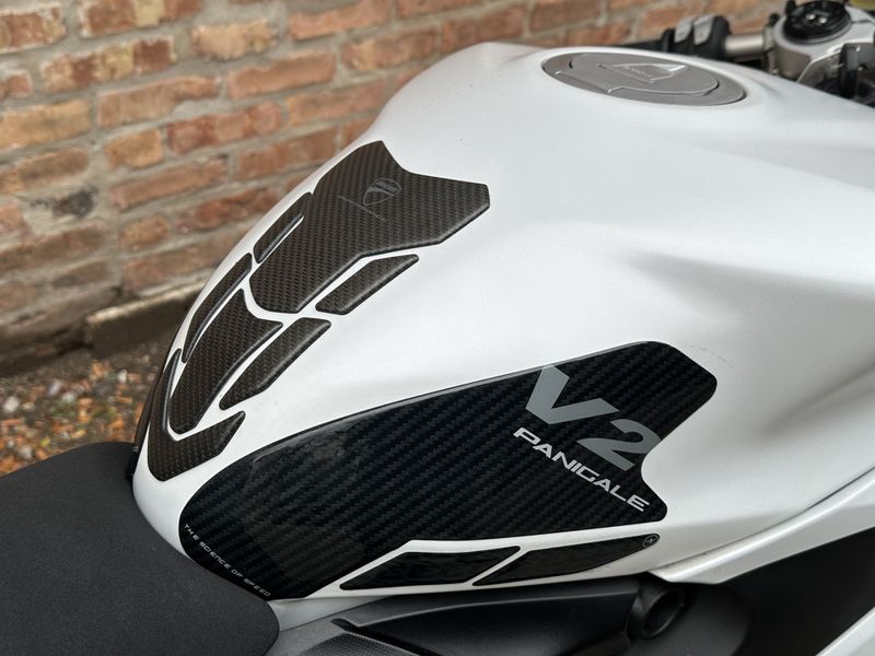 2021 Ducati Panigale V2   in a white exterior color. Motoworks Chicago 312-738-4269 motoworkschicago.com 