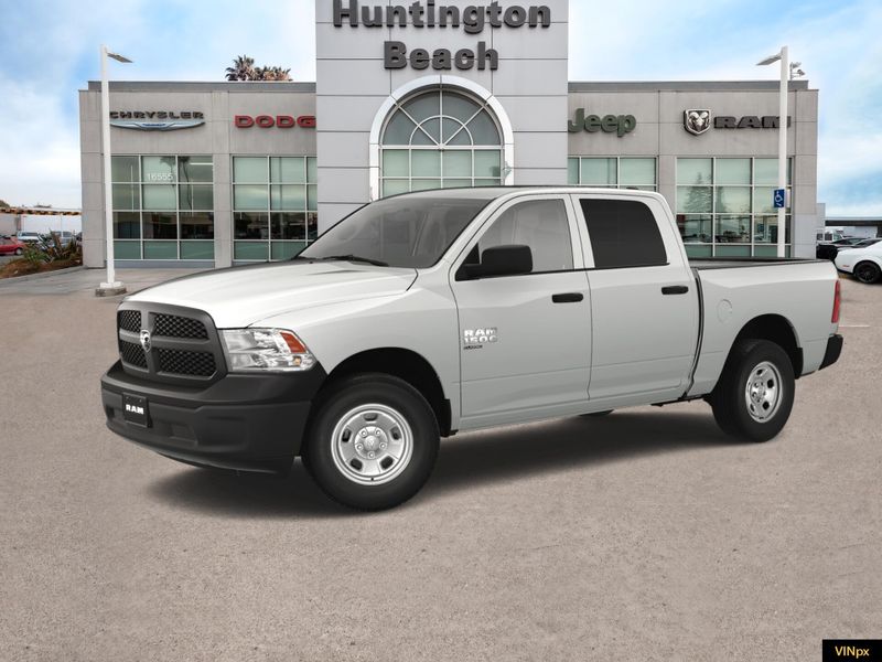 2023 RAM 1500 Classic Tradesman Crew Cab 4x4 in a Bright White exterior color and Blackinterior. BEACH BLVD OF CARS beachblvdofcars.com 