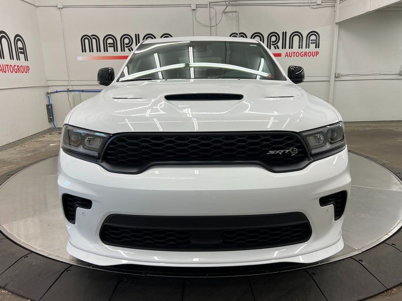 2023 Dodge Durango Srt Hellcat Plus Awd in a White Knuckle Clear Coat exterior color and Demonic Red/Blackinterior. Marina Auto Group (855) 564-8688 marinaautogroup.com 