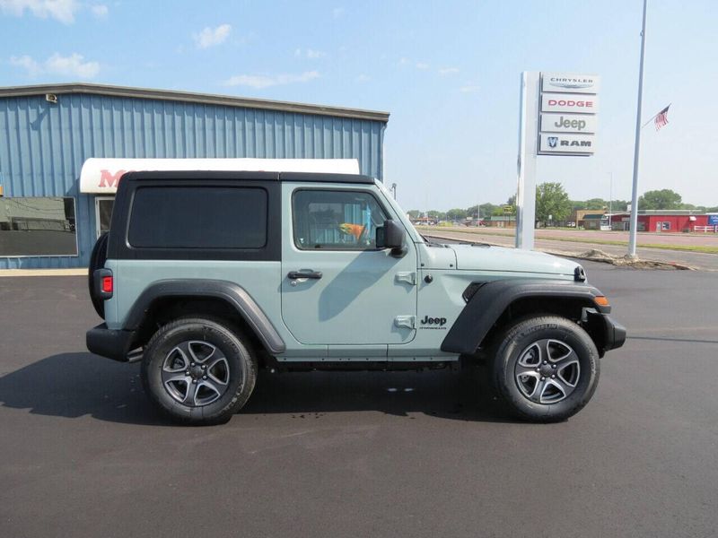 2023 Jeep Wrangler 2-door Sport S 4x4 in a Earl Clear Coat exterior color and Blackinterior. Militello Motors ​507-200-4344 militellomotors.net 