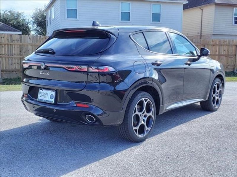 2024 Alfa Romeo Tonale Veloce in a Alfa Black exterior color and Blackinterior. Northside Imports Houston 281-475-4549 northsideimportshouston.com 