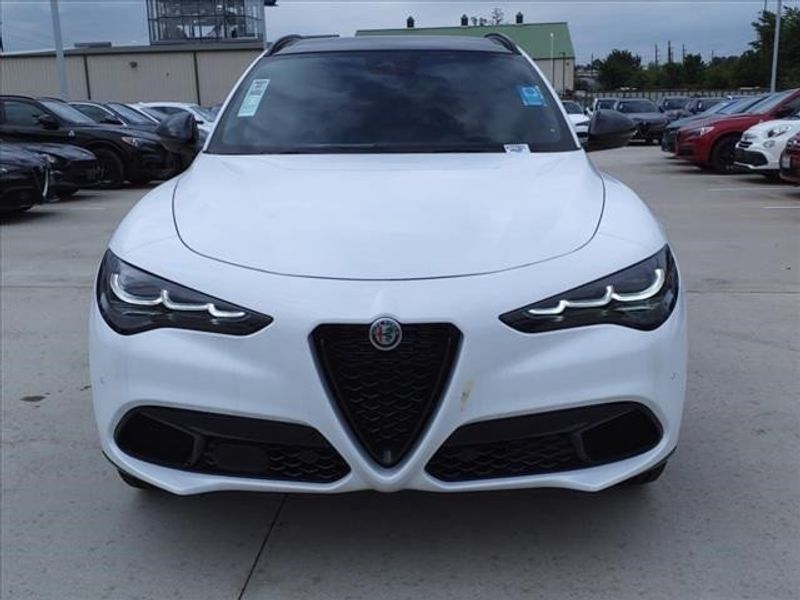 2024 Alfa Romeo Stelvio Veloce in a Alfa White exterior color and Blackinterior. Northside Imports Houston 281-475-4549 northsideimportshouston.com 