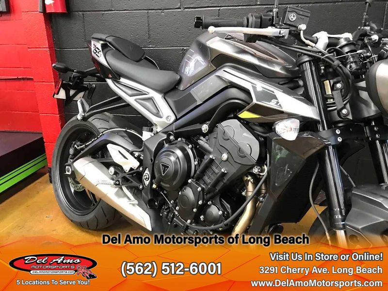 2024 Triumph STREET TRIPLE R 765  in a SILVER ICE exterior color. Del Amo Motorsports of Long Beach (562) 362-3160 delamomotorsports.com 