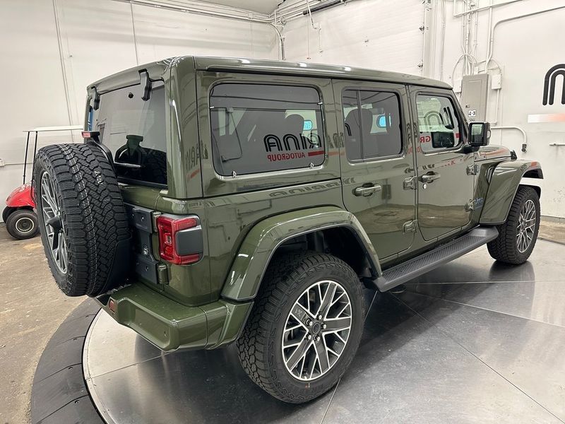 2024 Jeep Wrangler 4-door High Altitude 4xe in a Sarge Green Clear Coat exterior color and Green/Blackinterior. Marina Chrysler Dodge Jeep RAM (855) 616-8084 marinadodgeny.com 