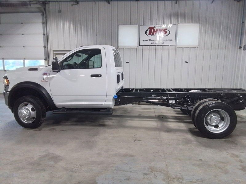 2024 RAM 5500 Chassis Cab Tradesman in a Bright White Clear Coat exterior color and Diesel Gray/Blackinterior. Thys Motor Company 319-318-6640 pixelmotiondemo.com 