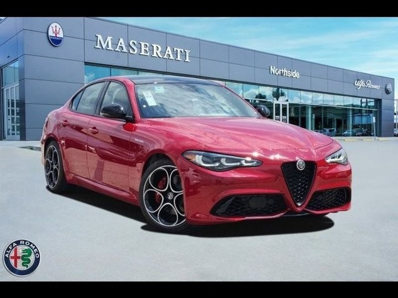 2024 Alfa Romeo Giulia Veloce in a Alfa Rosso exterior color and Blackinterior. Northside Imports Houston 281-475-4549 northsideimportshouston.com 