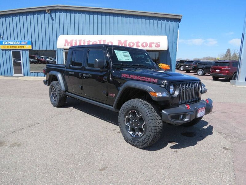 2023 Jeep Gladiator Rubicon 4x4 in a Black Clear Coat exterior color and Blackinterior. Militello Motors ​507-200-4344 militellomotors.net 