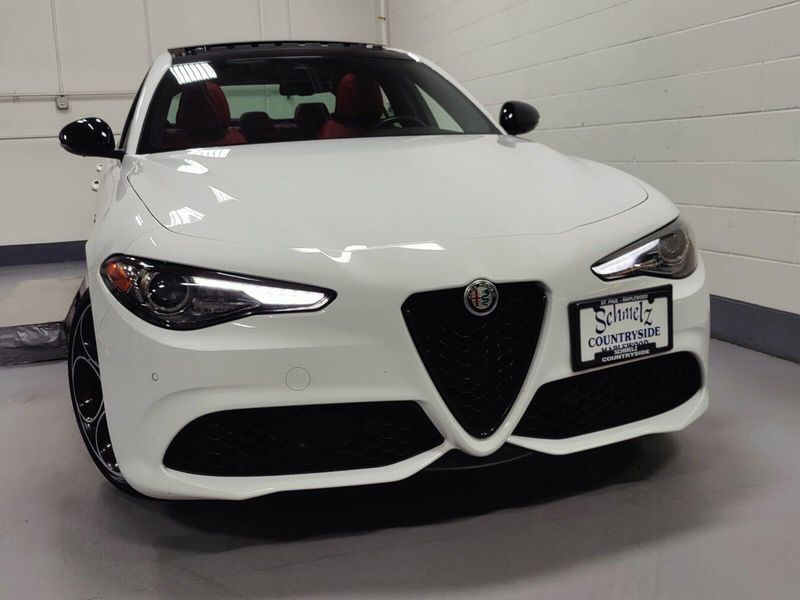 2022 Alfa Romeo Giulia Veloce in a Alfa White exterior color and Blackinterior. Schmelz Countryside Alfa Romeo and Fiat (651) 968-0556 schmelzfiat.com 