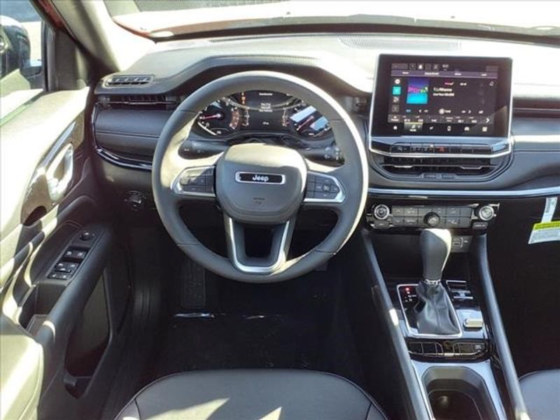 2024 Jeep Compass Latitude 4x4 in a Black Clear Coat exterior color and Blackinterior. Perris Valley Chrysler Dodge Jeep Ram 951-355-1970 perrisvalleydodgejeepchrysler.com 