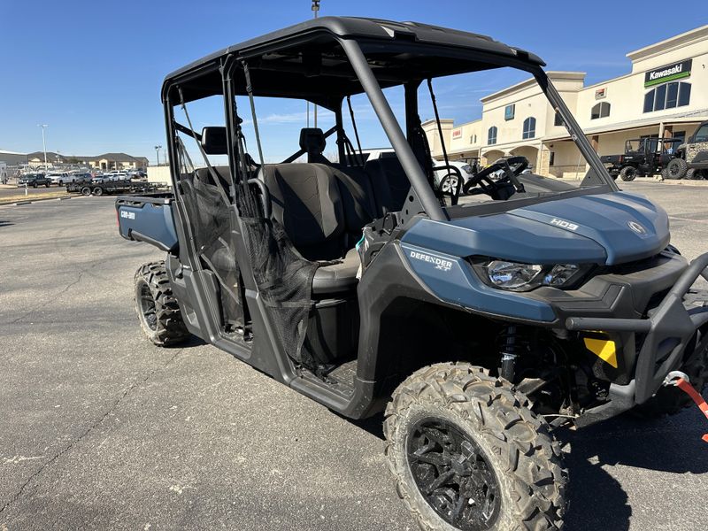 2025 CAN-AM DEFENDER MAX XT HD9 DUSTY NAVY in a DUSTY NAVY exterior color. Family PowerSports (877) 886-1997 familypowersports.com 