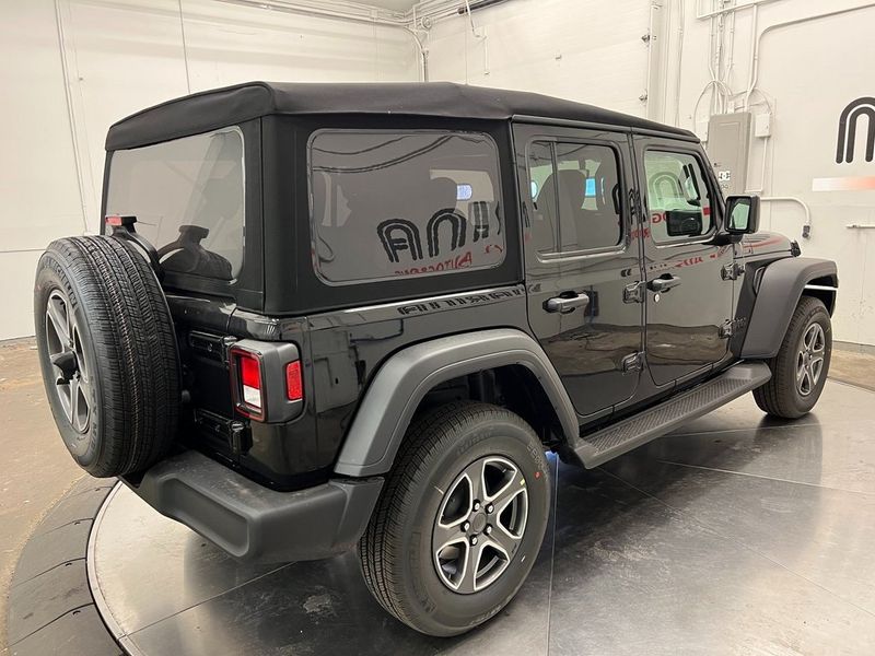 2023 Jeep Wrangler 4-door Sport S 4x4 in a Black Clear Coat exterior color and Blackinterior. Marina Chrysler Dodge Jeep RAM (855) 616-8084 marinadodgeny.com 