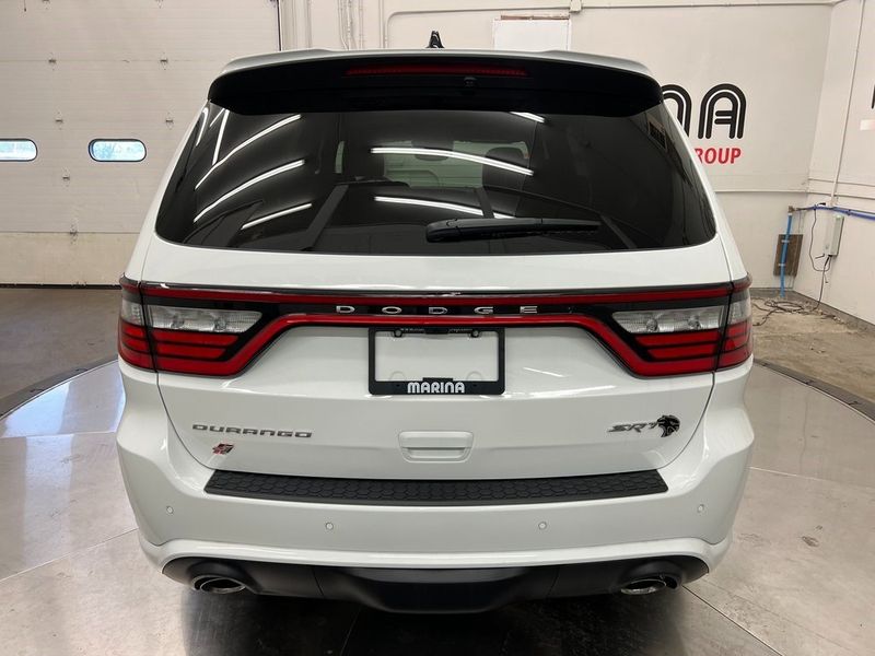 2023 Dodge Durango Srt Hellcat Plus Awd in a White Knuckle Clear Coat exterior color and Demonic Red/Blackinterior. Marina Auto Group (855) 564-8688 marinaautogroup.com 