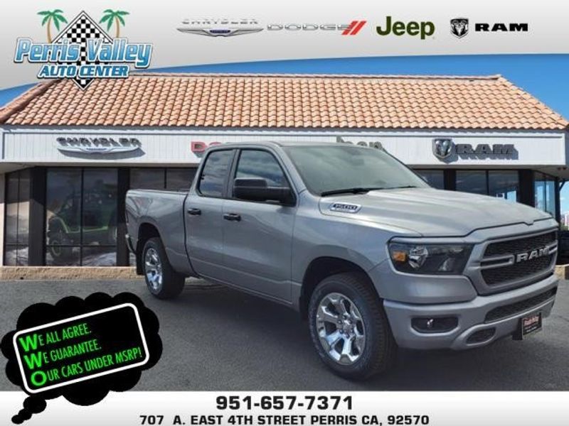 2024 RAM 1500 Tradesman in a Billet Silver Metallic Clear Coat exterior color and Blackinterior. Perris Valley Auto Center 951-657-6100 perrisvalleyautocenter.com 