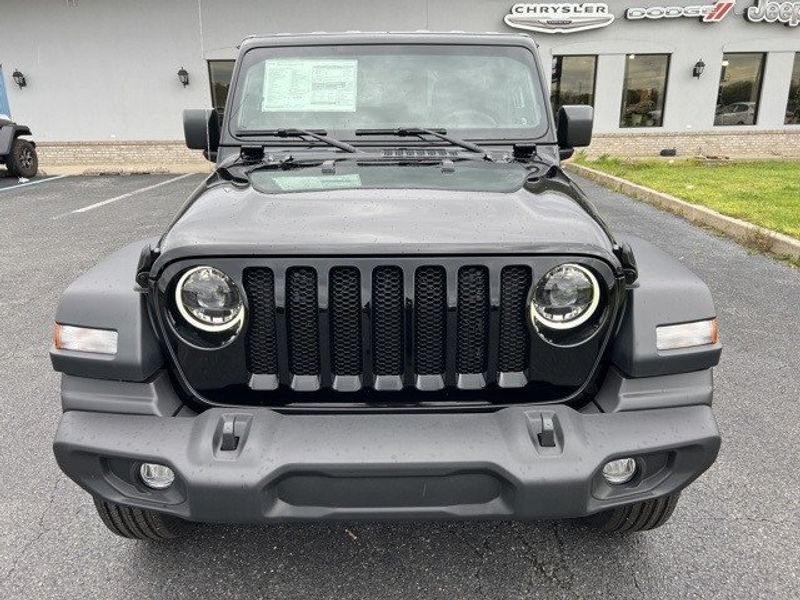 2023 Jeep Wrangler 2-door Sport S 4x4 in a Black Clear Coat exterior color and Blackinterior. Lakeshore CDJR Seaford 302-213-6058 lakeshorecdjr.com 