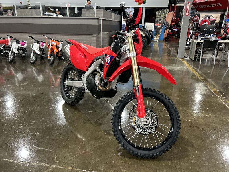 2025 Honda CRF450X  in a RED exterior color. Del Amo Motorsports of Redondo Beach (424) 390-7811 delamomotorsports.com 