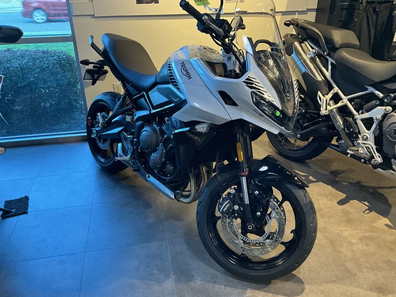 2024 Triumph TIGER SPORT 660 in a WHITE exterior color. BMW Motorcycles of Modesto 209-524-2955 bmwmotorcyclesofmodesto.com 