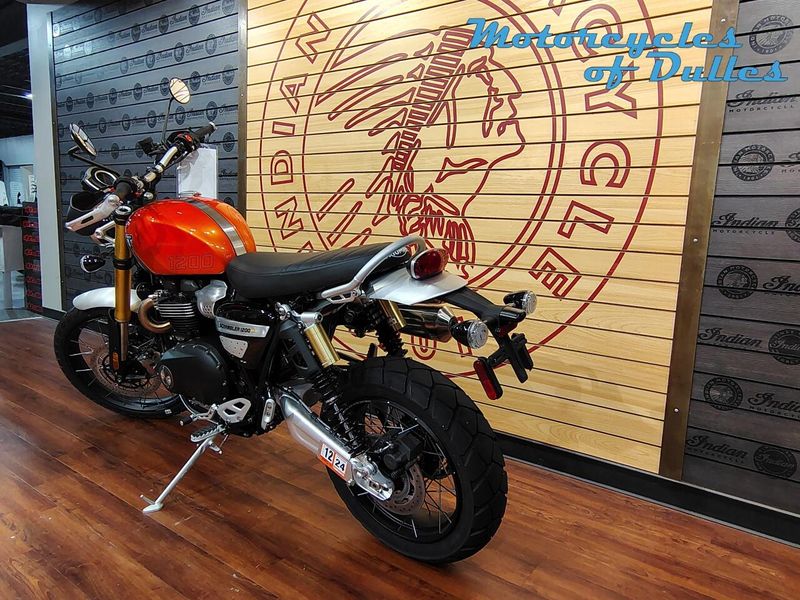 2024 Triumph Scrambler 1200 XE  in a Baja Orange/Phantom Black exterior color. Motorcycles of Dulles 571.934.4450 motorcyclesofdulles.com 