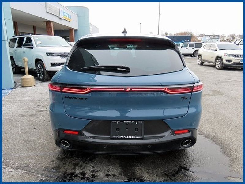 2024 Dodge Hornet R/T in a Blue Steele exterior color and Blackinterior. Papas Jeep Ram In New Britain, CT 860-356-0523 papasjeepram.com 