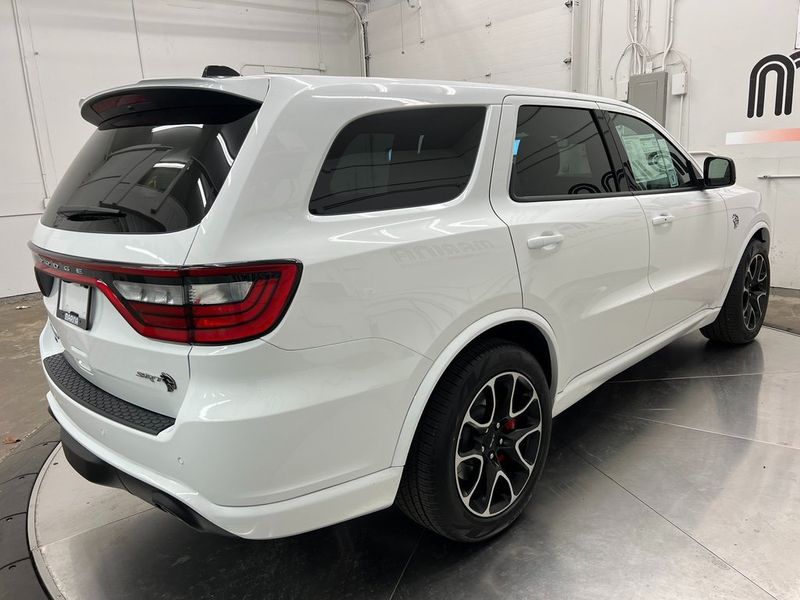 2023 Dodge Durango Srt Hellcat Plus Awd in a White Knuckle Clear Coat exterior color and Demonic Red/Blackinterior. Marina Auto Group (855) 564-8688 marinaautogroup.com 