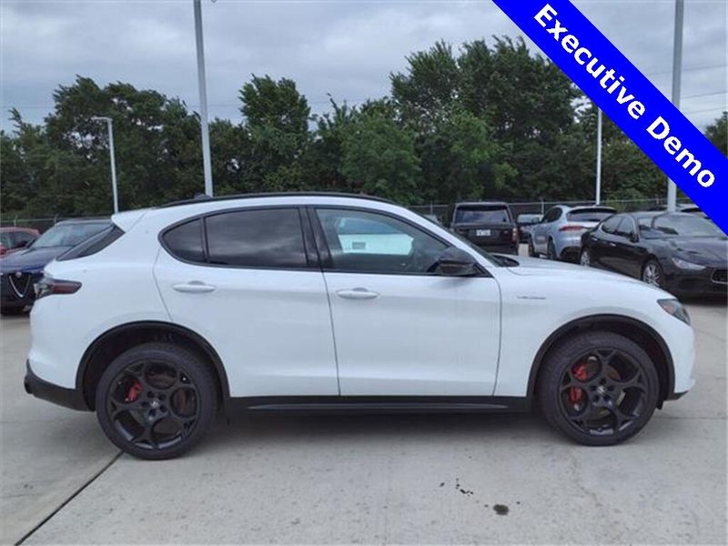 2024 Alfa Romeo Stelvio Veloce in a Alfa White exterior color and Blackinterior. Northside Imports Houston 281-475-4549 northsideimportshouston.com 