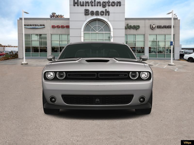 2023 Dodge Challenger GT in a Destroyer Gray exterior color and Blackinterior. BEACH BLVD OF CARS beachblvdofcars.com 