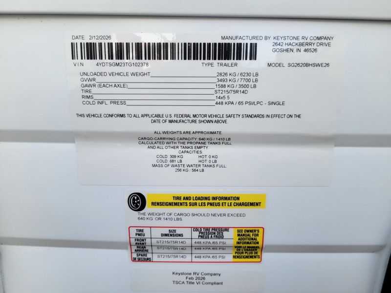 New 2026 KEYSTONE SPRINGDALE 261BHC Image 29