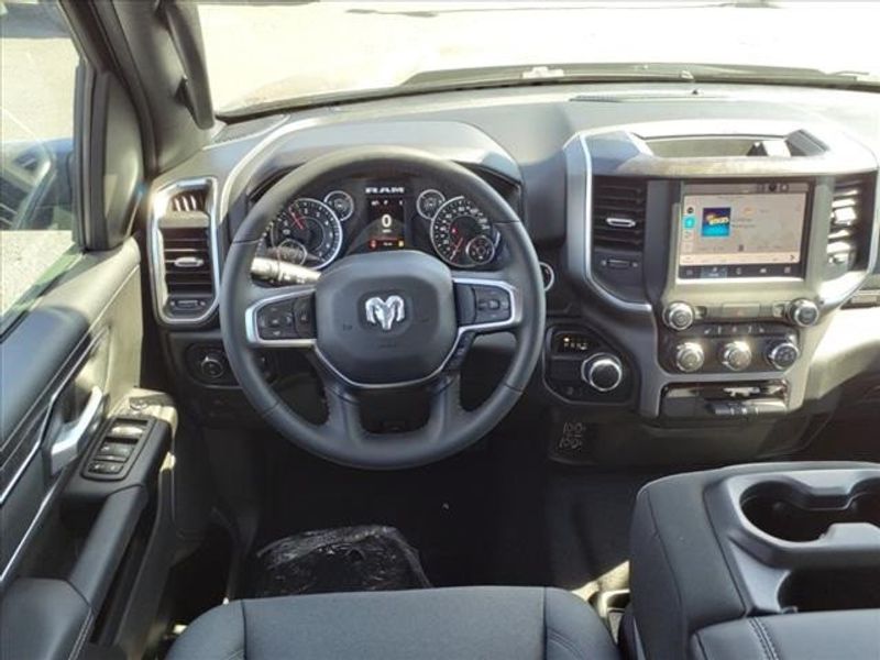 2024 RAM 1500 Big Horn Lone Star in a Diamond Black Crystal Pearl Coat exterior color and Blackinterior. Perris Valley Auto Center 951-657-6100 perrisvalleyautocenter.com 