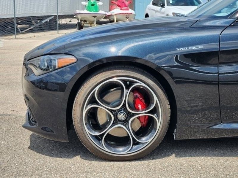 2024 Alfa Romeo Giulia Veloce Rwd in a Vulcano Black Metallic exterior color and Blackinterior. Northside Alfa Romeo of Houston 281-475-4549 alfaromeousaofnorthhouston.com 