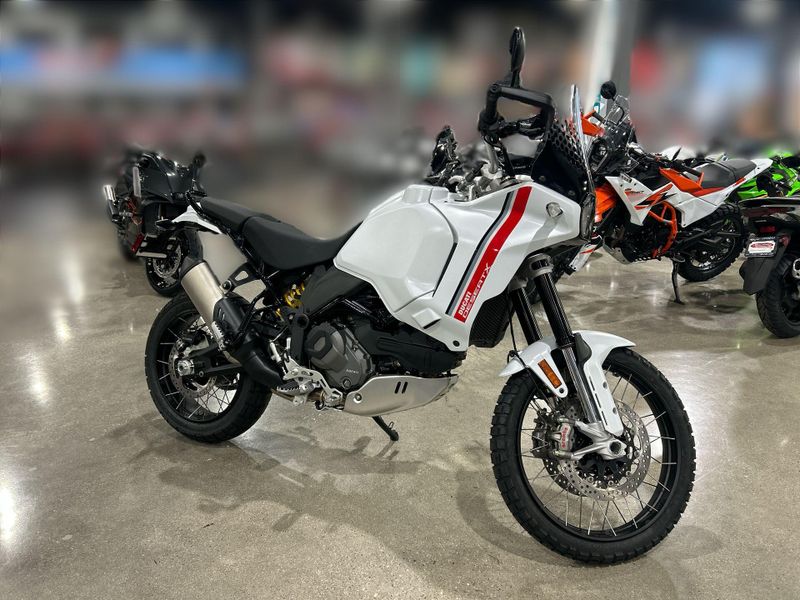 New 2025 Ducati Desertx  in a STAR WHITE SILK exterior color. Del Amo Motorsports of Redondo Beach (424) 390-7811 delamomotorsports.com 
