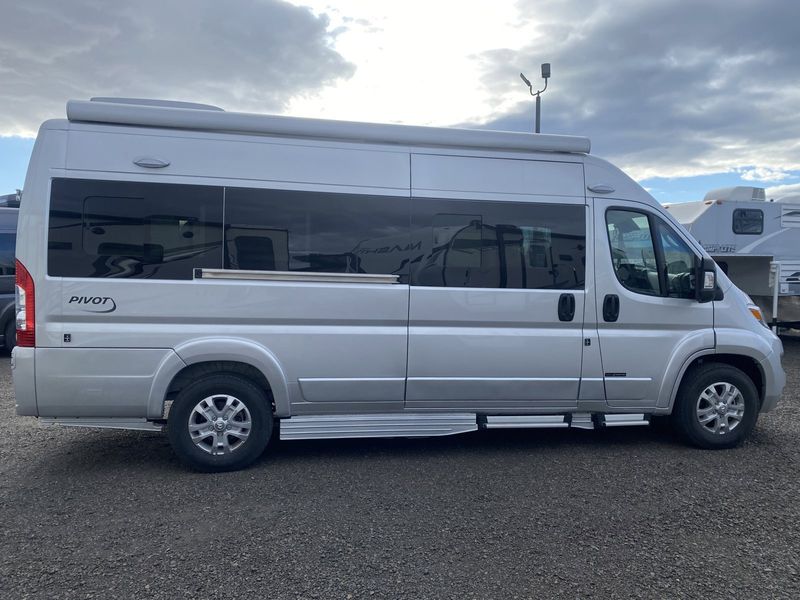 2024 ROADTREK Pivot  in a Silver Metallic exterior color and Chestnut Browninterior. Legacy Powersports 541-663-1111 legacypowersports.net 