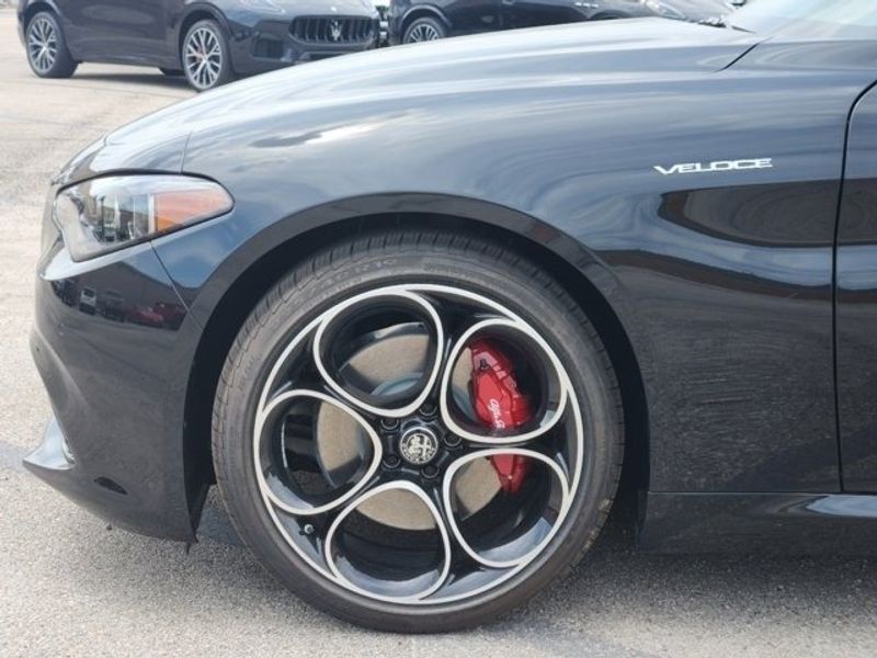 2024 Alfa Romeo Giulia Veloce Rwd in a Vulcano Black Metallic exterior color and Blackinterior. Northside Alfa Romeo of Houston 281-475-4549 alfaromeousaofnorthhouston.com 