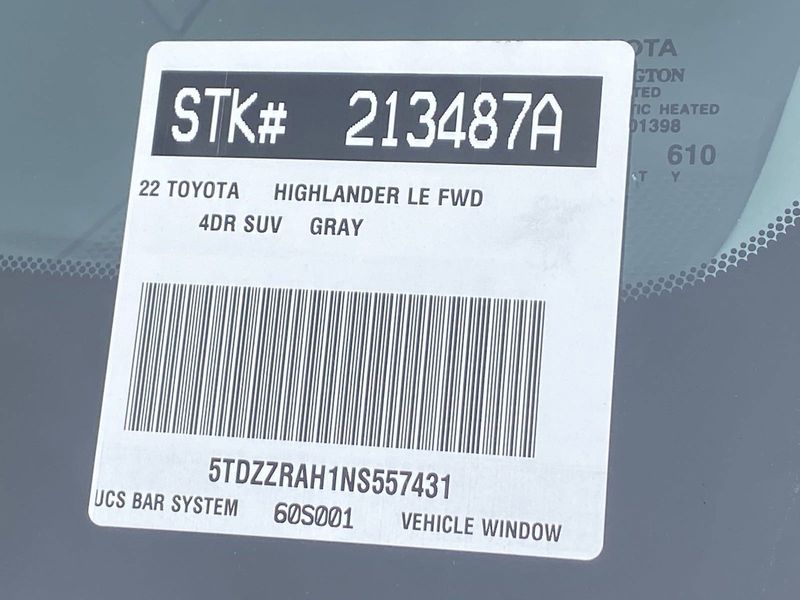 2022 Toyota Highlander LEImage 33
