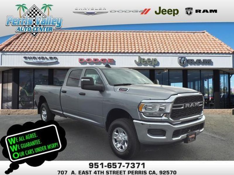 2024 RAM 2500 Tradesman in a Billet Silver Metallic Clear Coat exterior color and Blackinterior. Perris Valley Auto Center 951-657-6100 perrisvalleyautocenter.com 