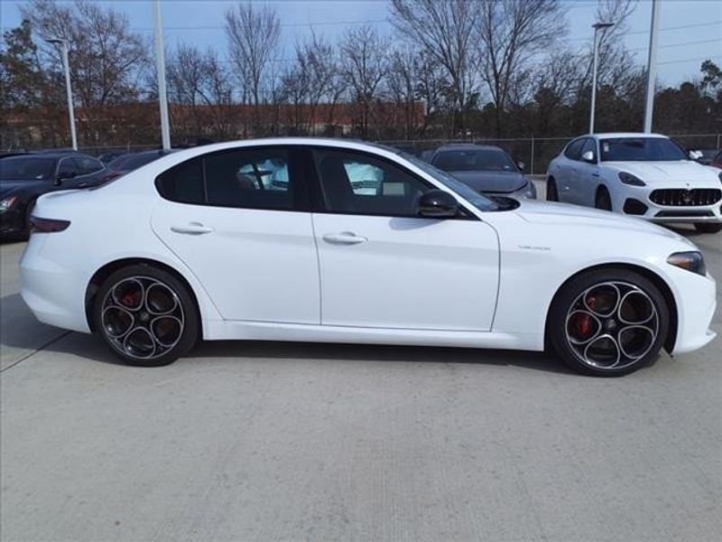 2024 Alfa Romeo Giulia Veloce in a Alfa White exterior color and Blackinterior. Northside Imports Houston 281-475-4549 northsideimportshouston.com 