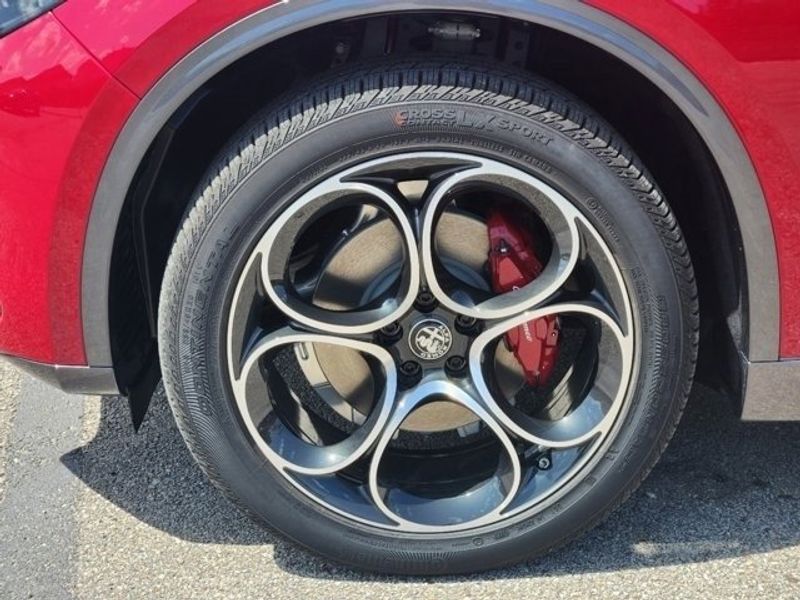 2024 Alfa Romeo Stelvio Ti Awd in a Alfa Rosso (Red) exterior color and Blackinterior. Northside Alfa Romeo of Houston 281-475-4549 alfaromeousaofnorthhouston.com 