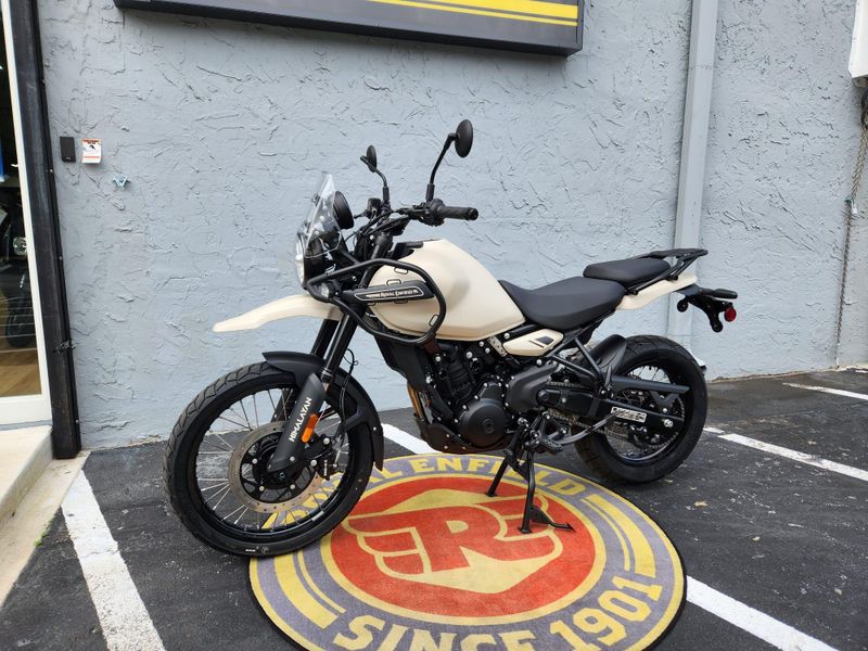 2025 Royal Enfield HIMALAYAN 450  in a KAZA BROWN exterior color. Royal Enfield Motorcycles of Miami (786) 845-0052 remotorcyclesofmiami.com 