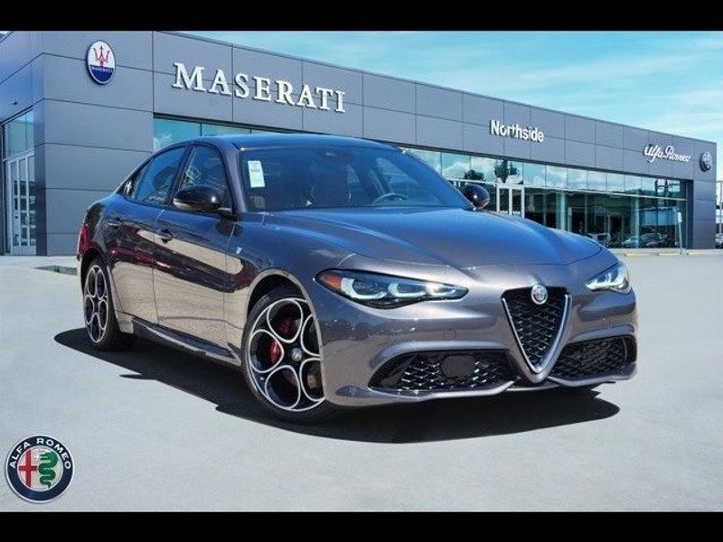 2024 Alfa Romeo Giulia Ti Rwd in a Vesuvio Gray Metallic exterior color and Blackinterior. Northside Alfa Romeo of Houston 281-475-4549 alfaromeousaofnorthhouston.com 