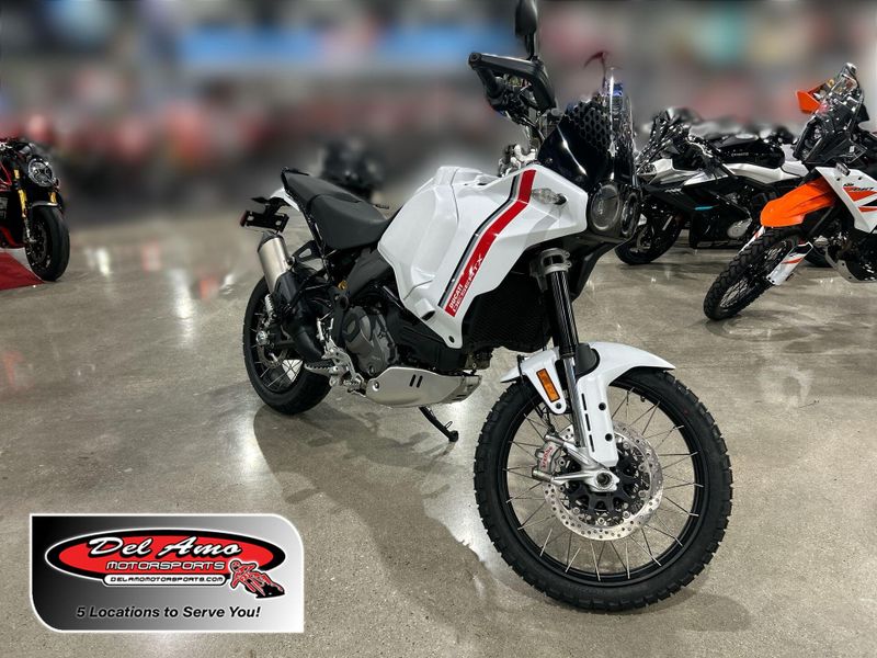 New 2025 Ducati Desertx  in a STAR WHITE SILK exterior color. Del Amo Motorsports of Redondo Beach (424) 390-7811 delamomotorsports.com 
