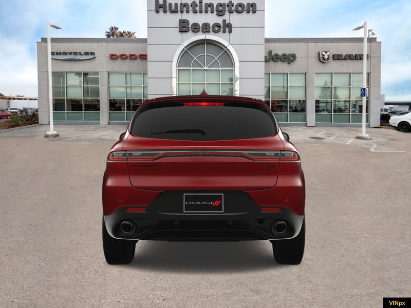 2024 Dodge Hornet R/T Plus AWD in a Hot Tamale exterior color and Blackinterior. BEACH BLVD OF CARS beachblvdofcars.com 