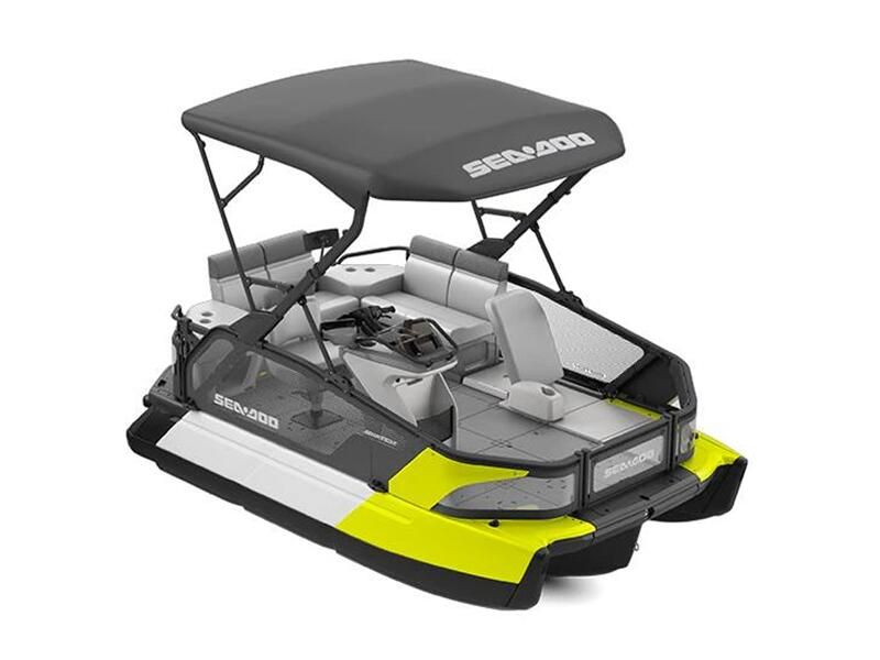 2024 Seadoo PB SWT SPORT 21  in a NEON YELLOW exterior color. New England Powersports 978 338-8990 pixelmotiondemo.com 