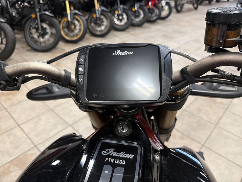 Used 2019 Indian Motorcycle FTR 1200 S  in a CARBON exterior color. Vista Del Amo Motorsports 760-330-5665 delamomotorsports.com 