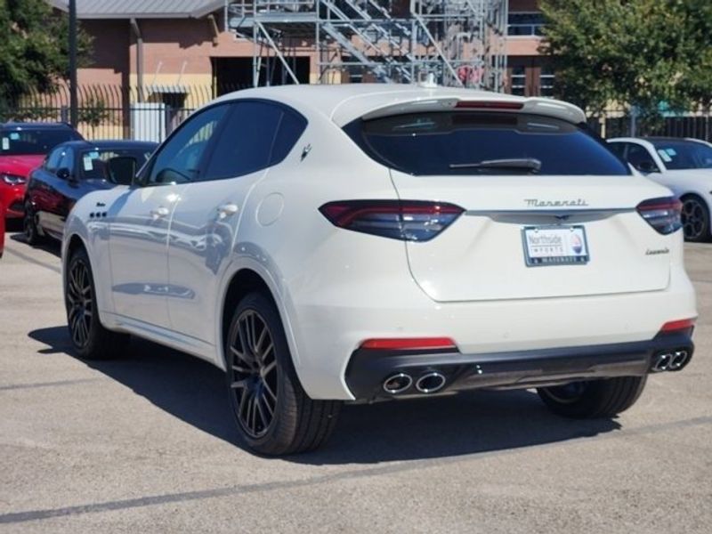 2024 Maserati Levante Modena in a White exterior color and Black/Redinterior. Northside Imports Houston 281-475-4549 northsideimportshouston.com 