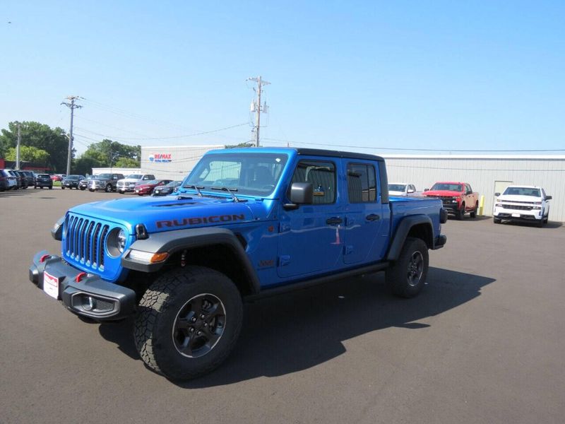 2021 Jeep Gladiator Rubicon 4x4 4dr Crew Cab 5.0 ft. SB in a Blue exterior color and Blackinterior. Militello Motors ​507-200-4344 militellomotors.net 